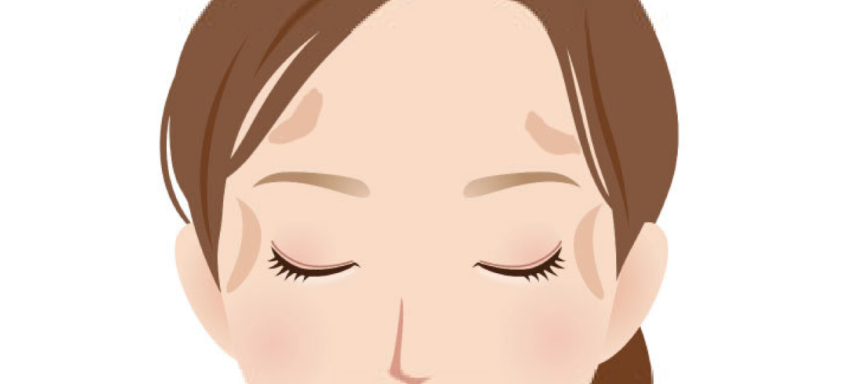 こめかみの凹み